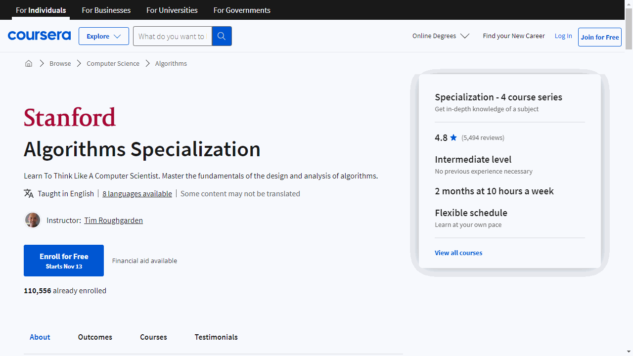 Algorithms Specialization