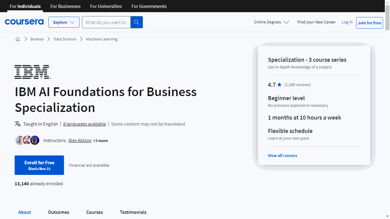 IBM AI Foundations for Business Specialization