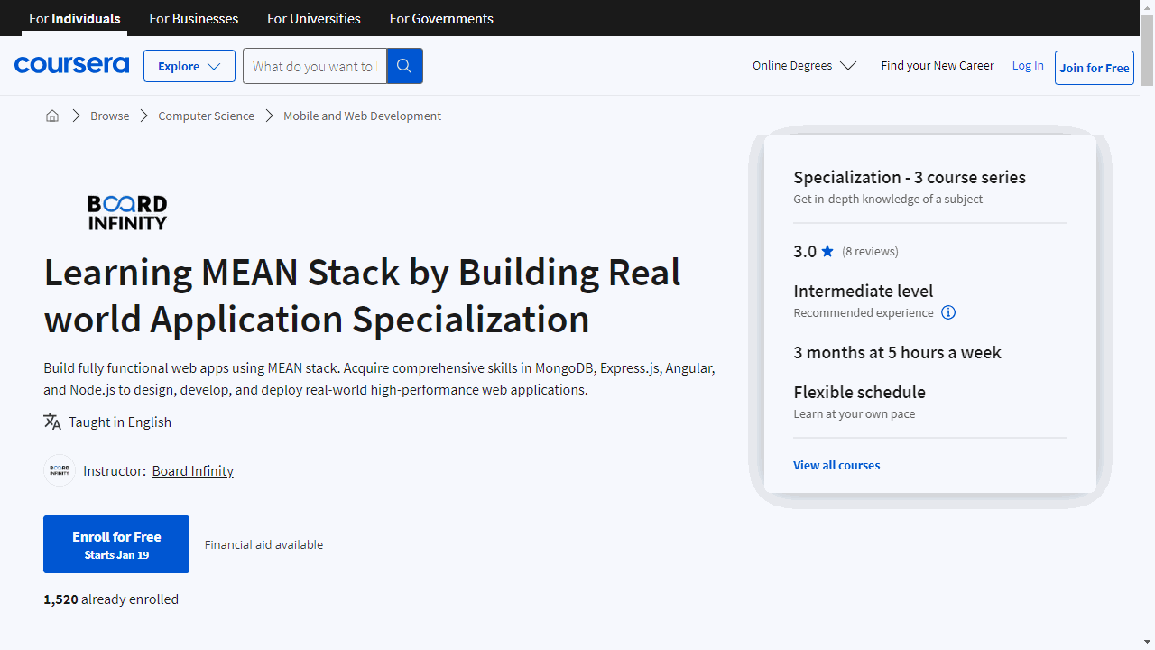 Learning MEAN Stack by Building Real world Application Specialization