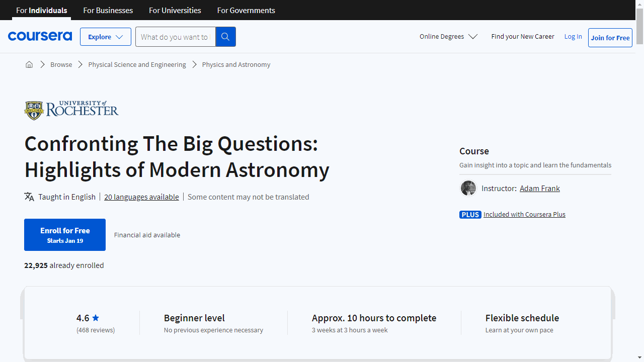 Confronting The Big Questions: Highlights of Modern Astronomy