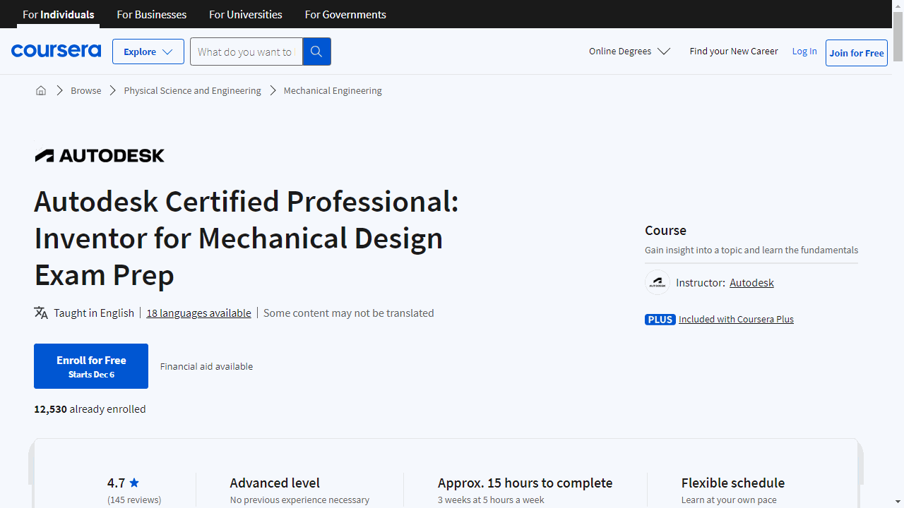 Autodesk Certified Professional: Inventor for Mechanical Design Exam Prep