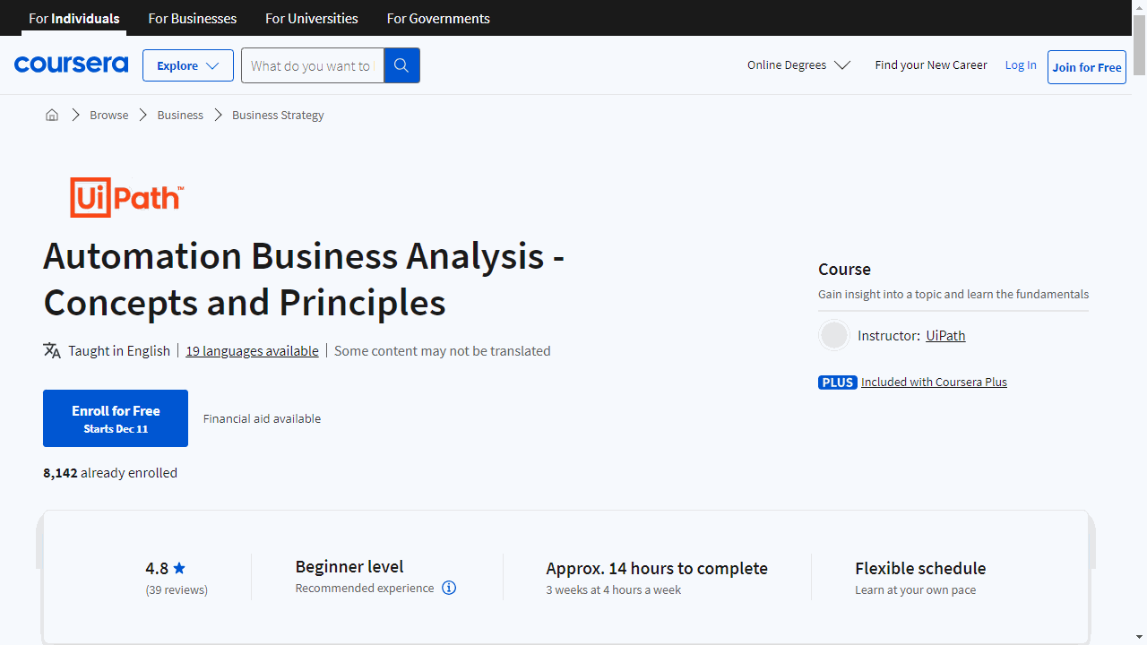 Automation Business Analysis - Concepts and Principles