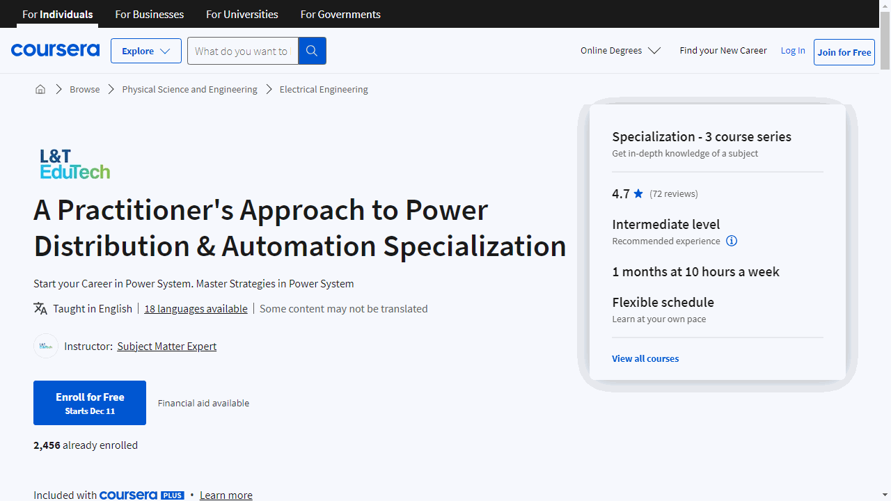 A Practitioner&rsquo;s Approach to Power Distribution &amp; Automation Specialization