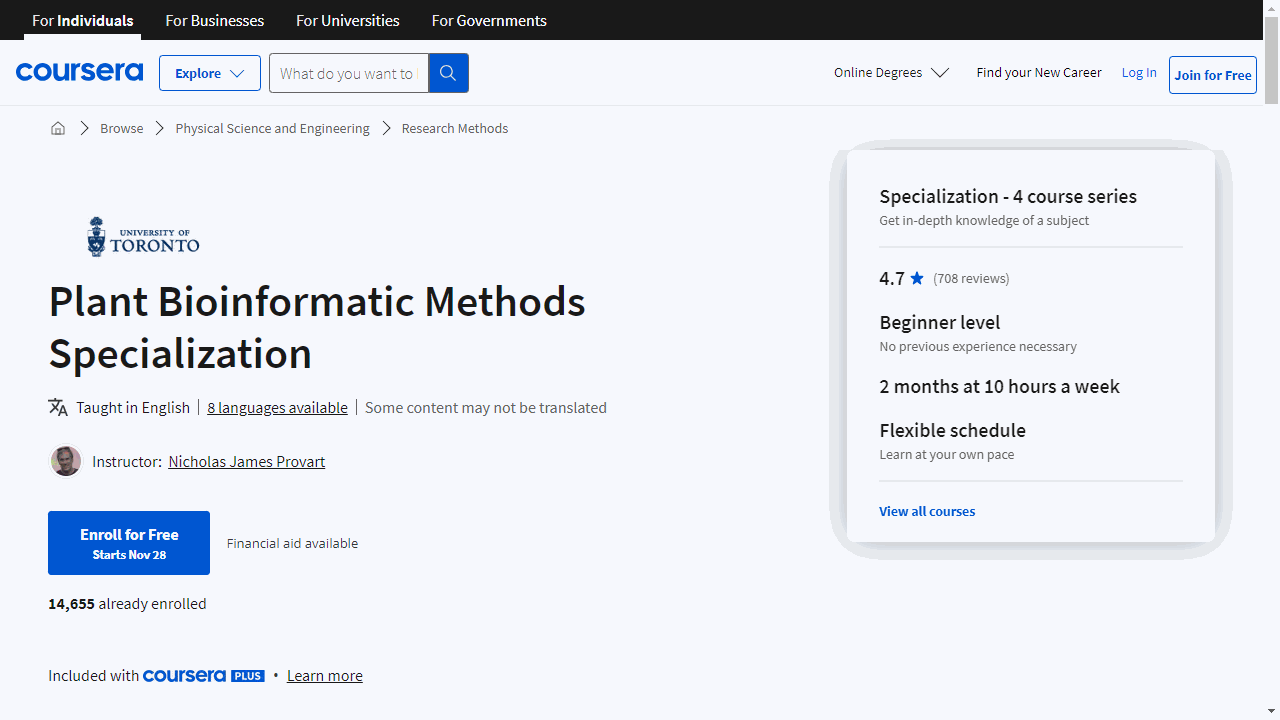 Plant Bioinformatic Methods Specialization