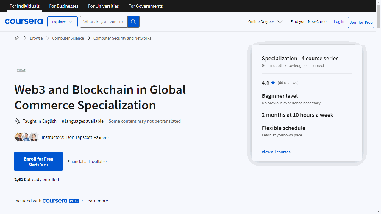 Web3 and Blockchain in Global Commerce Specialization