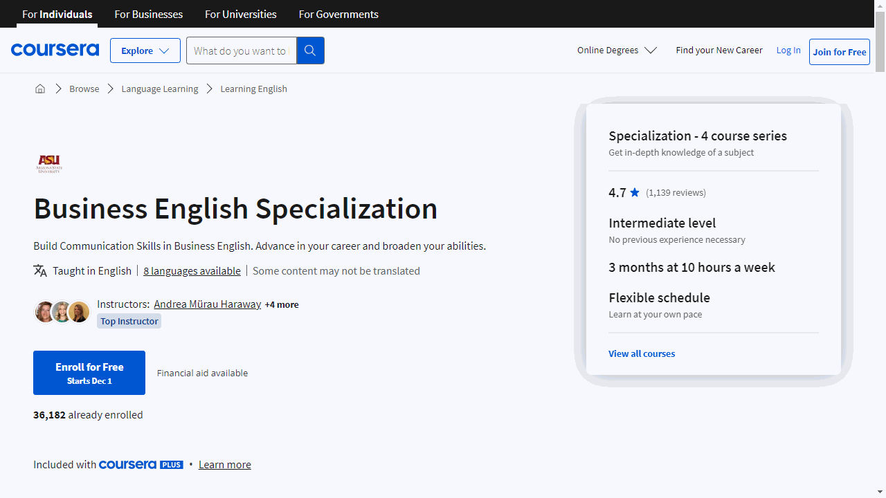 Business English Specialization