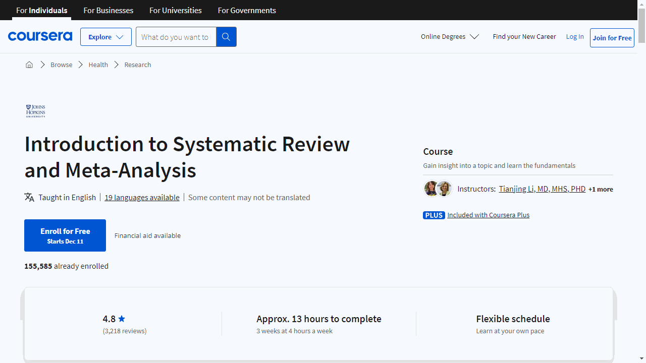 Introduction to Systematic Review and Meta-Analysis