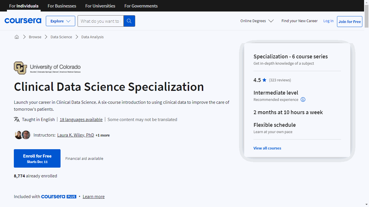 Clinical Data Science Specialization