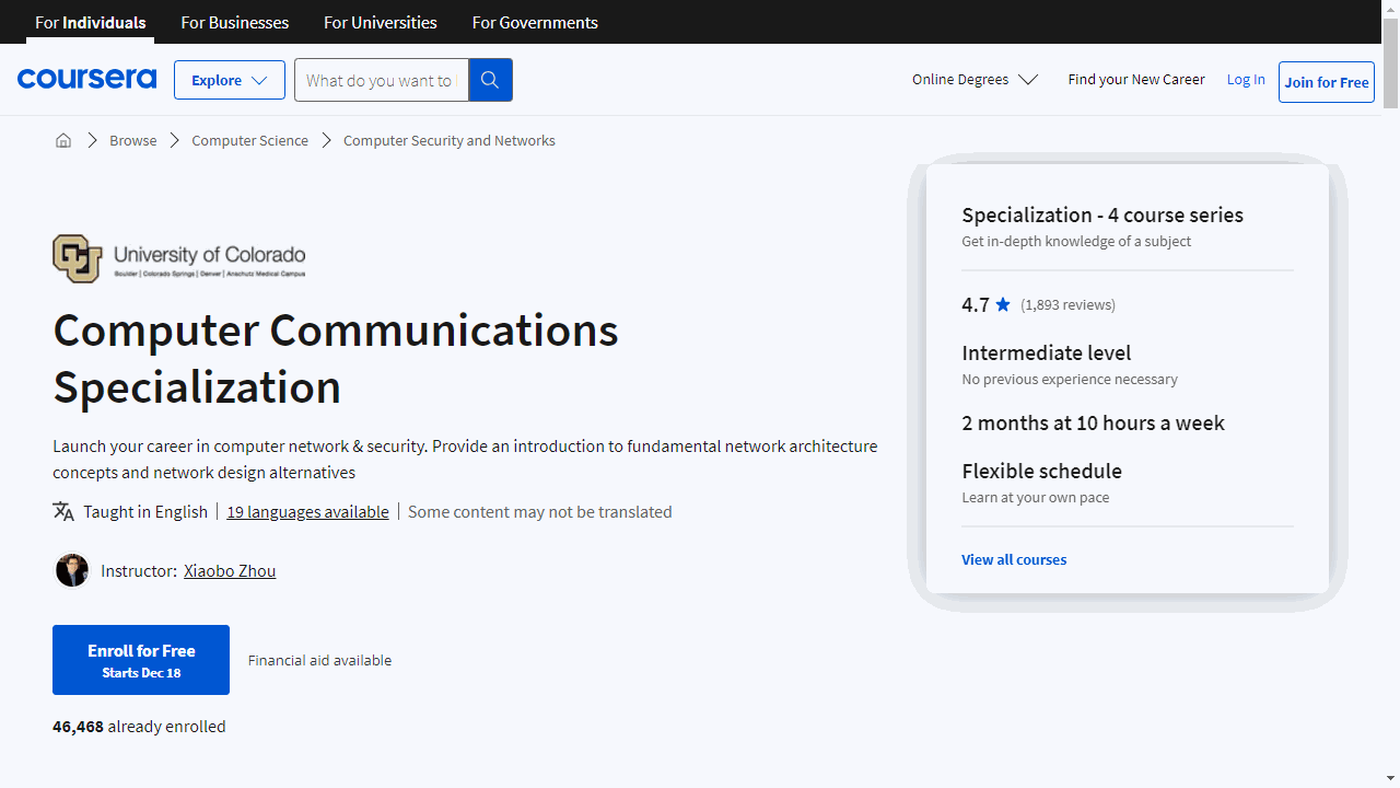 Computer Communications Specialization