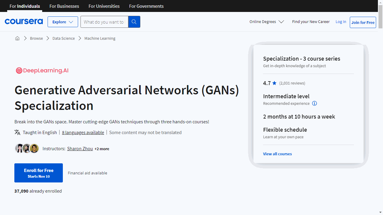 Generative Adversarial Networks (GANs) Specialization