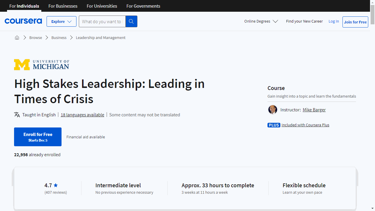 High Stakes Leadership: Leading in Times of Crisis