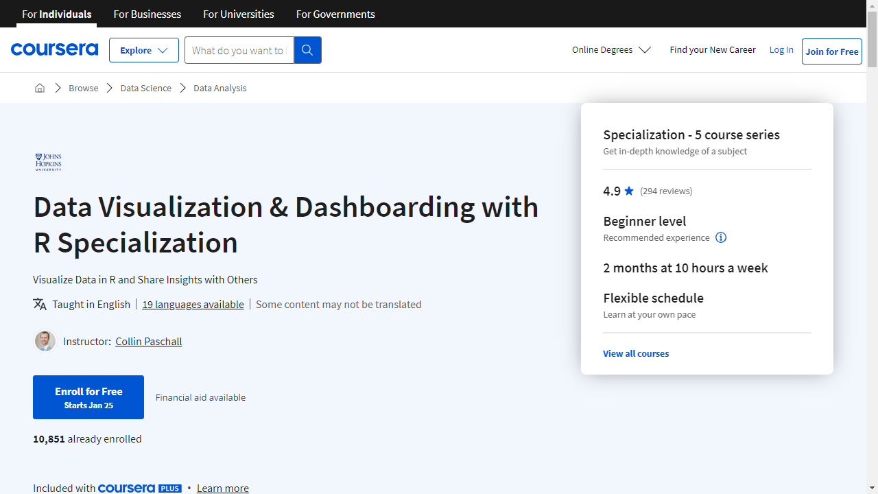 Data Visualization & Dashboarding with R Specialization