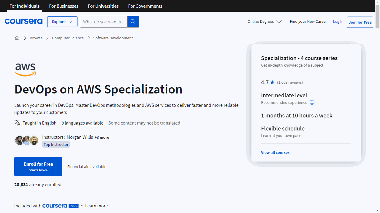 DevOps on AWS Specialization