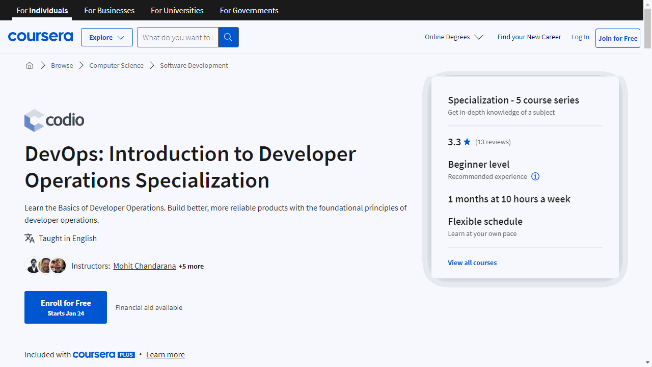 DevOps: Introduction to Developer Operations Specialization