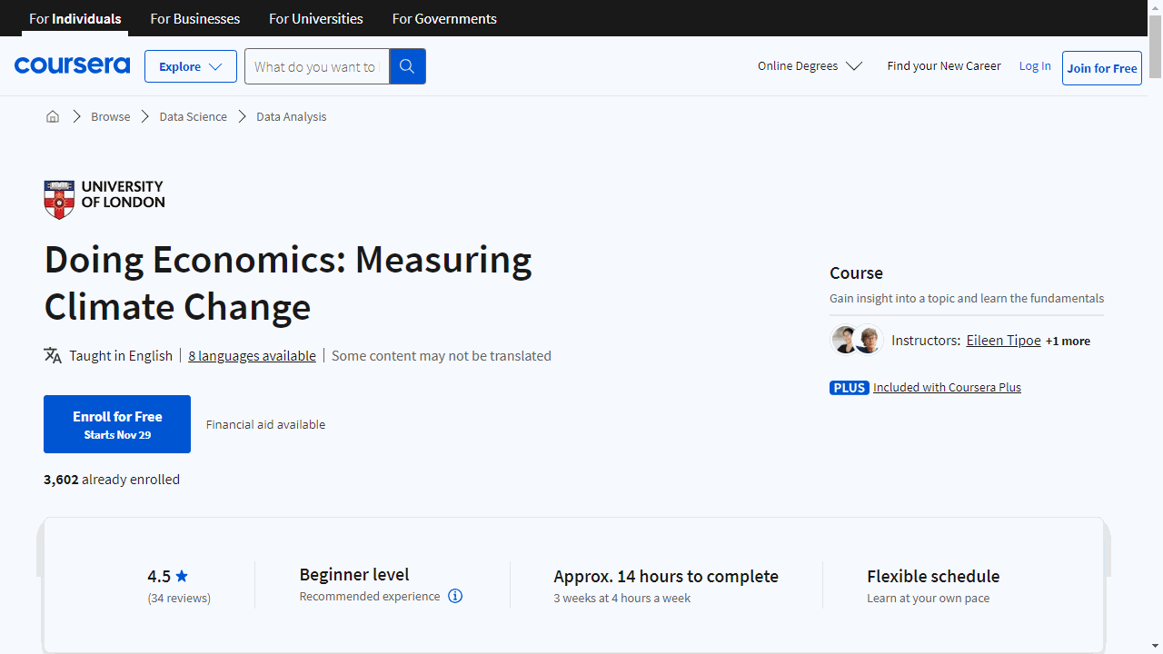 Doing Economics: Measuring Climate Change