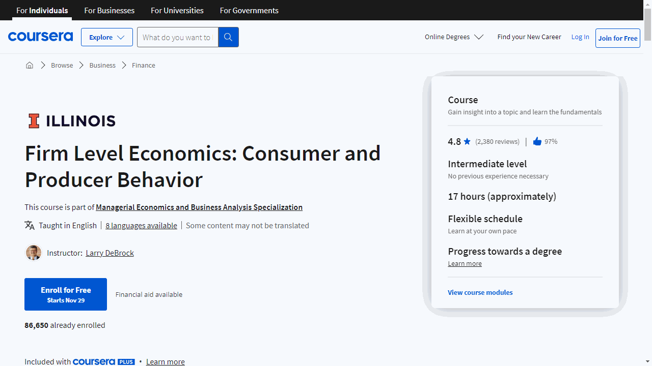 Firm Level Economics: Consumer and Producer Behavior