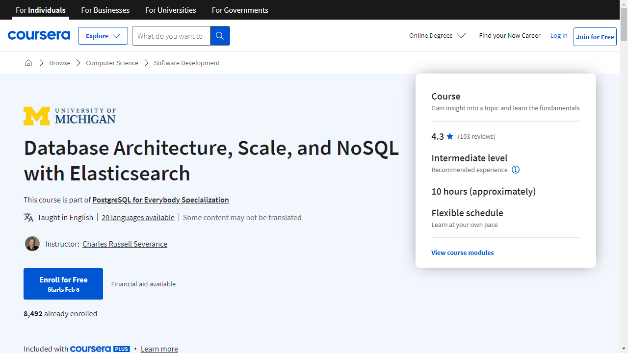 Database Architecture, Scale, and NoSQL with Elasticsearch