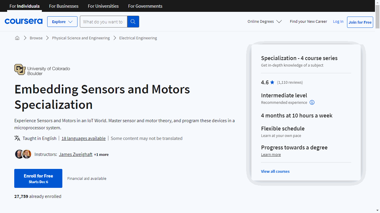 Embedding Sensors and Motors Specialization