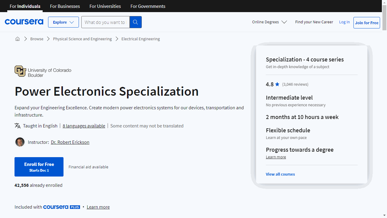 Power Electronics Specialization