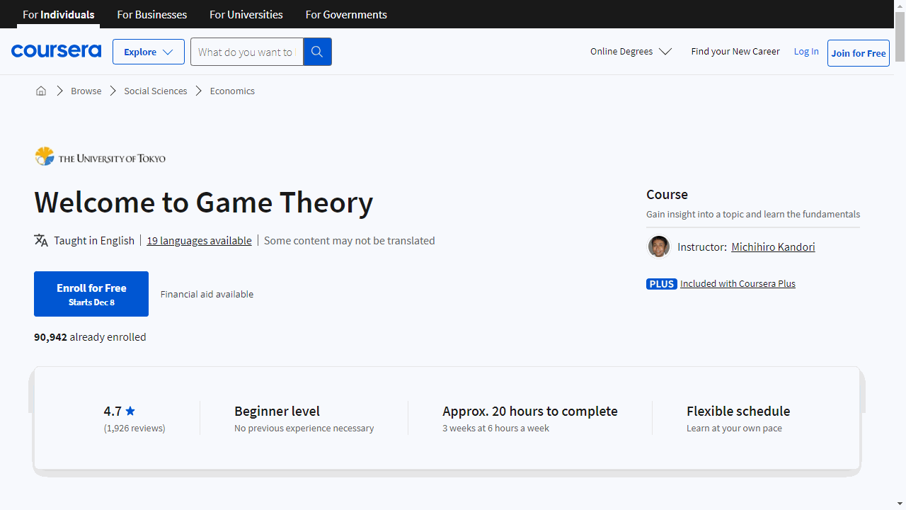 Welcome to Game Theory
