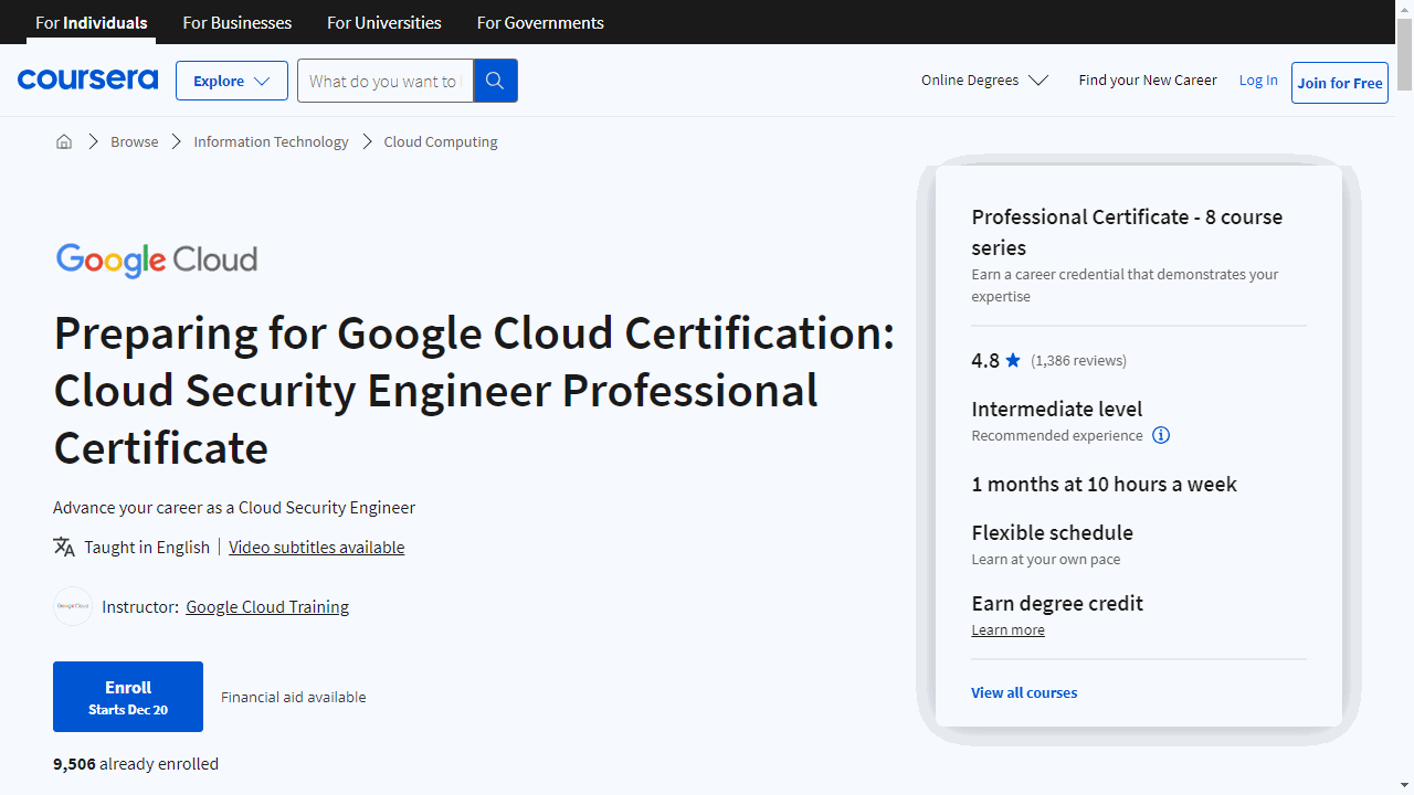 Preparing for Google Cloud Certification: Cloud Security Engineer Professional Certificate