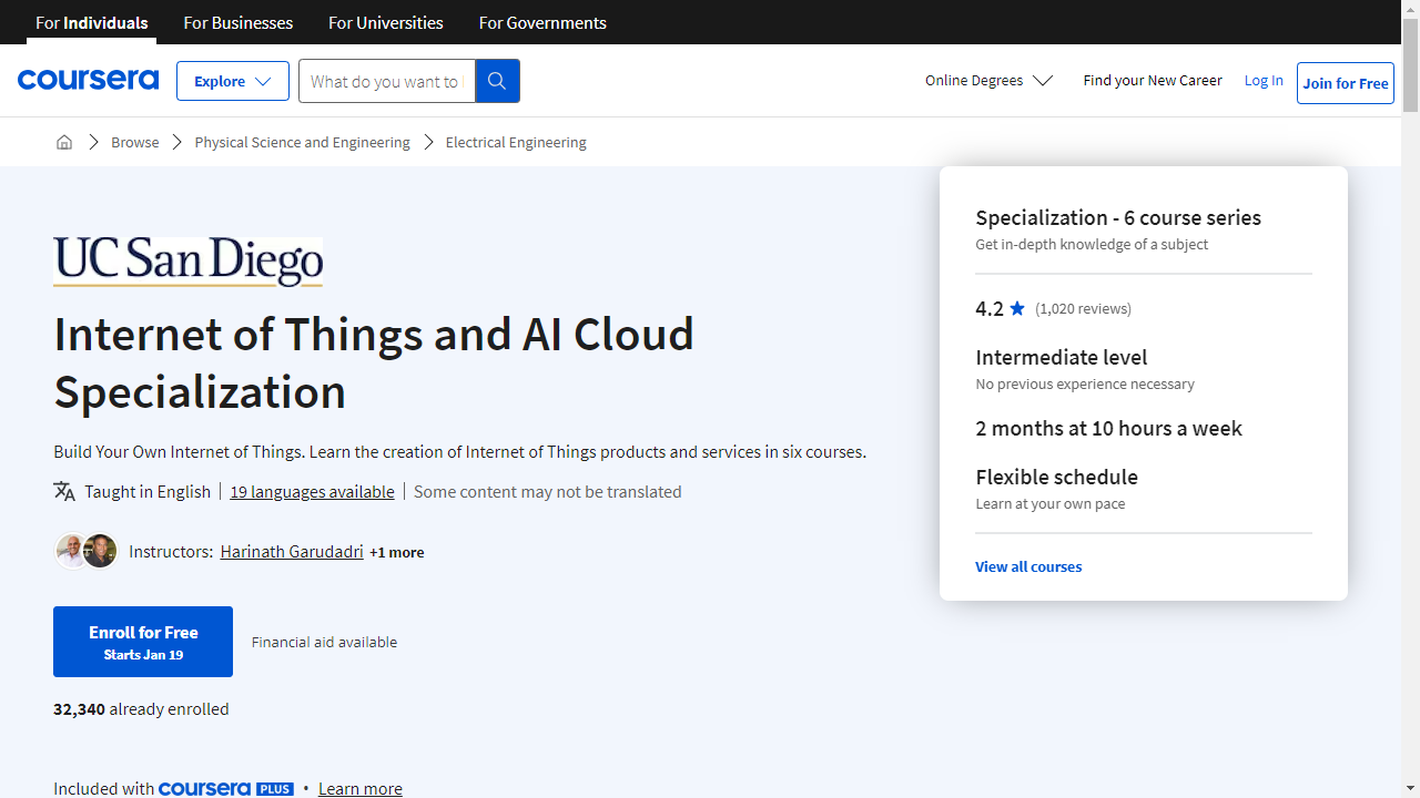 Internet of Things and AI Cloud Specialization