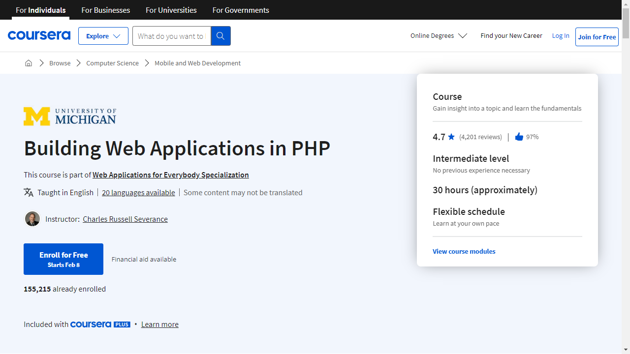 Building Web Applications in PHP