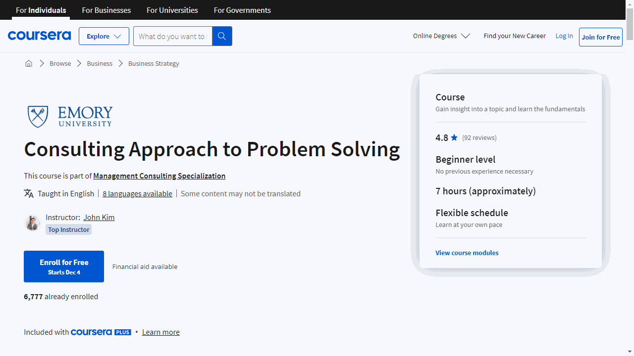 Consulting Approach to Problem Solving