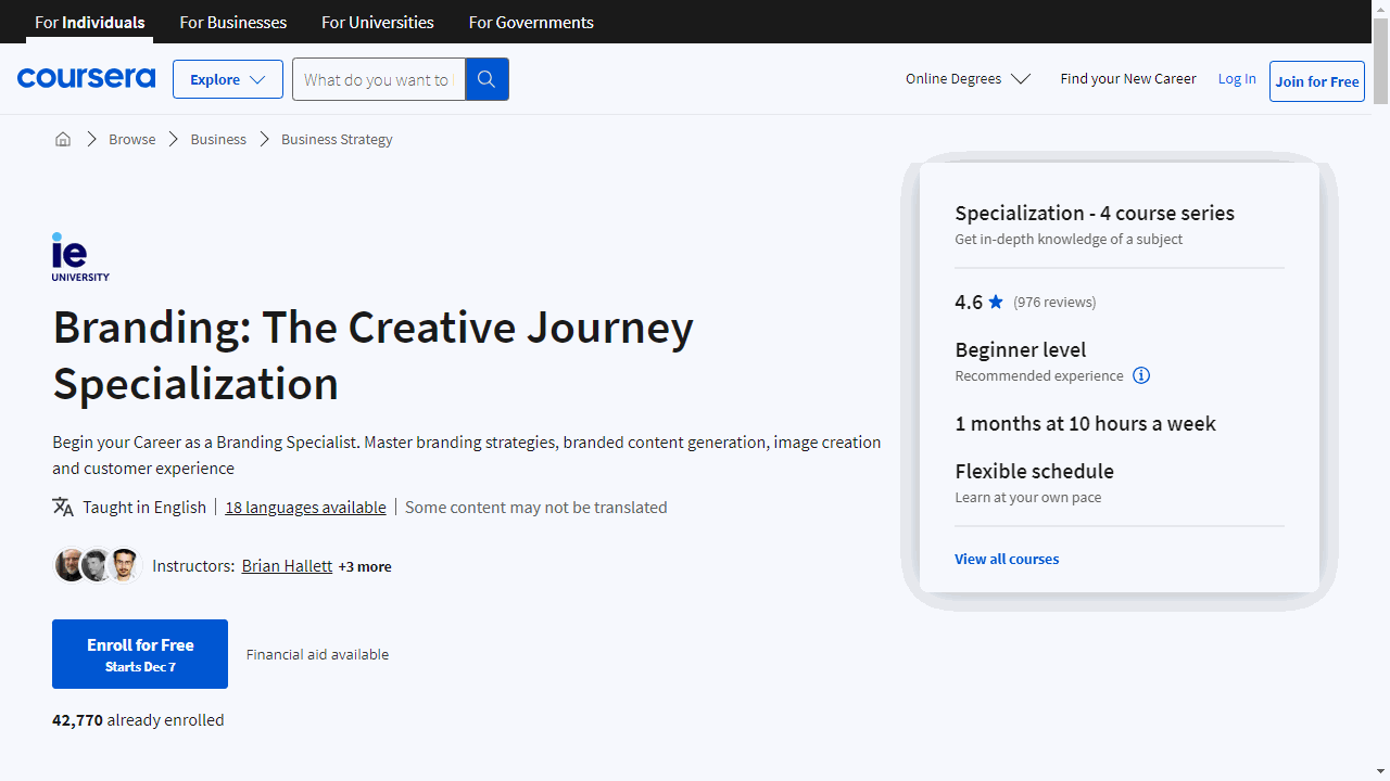 Branding: The Creative Journey Specialization