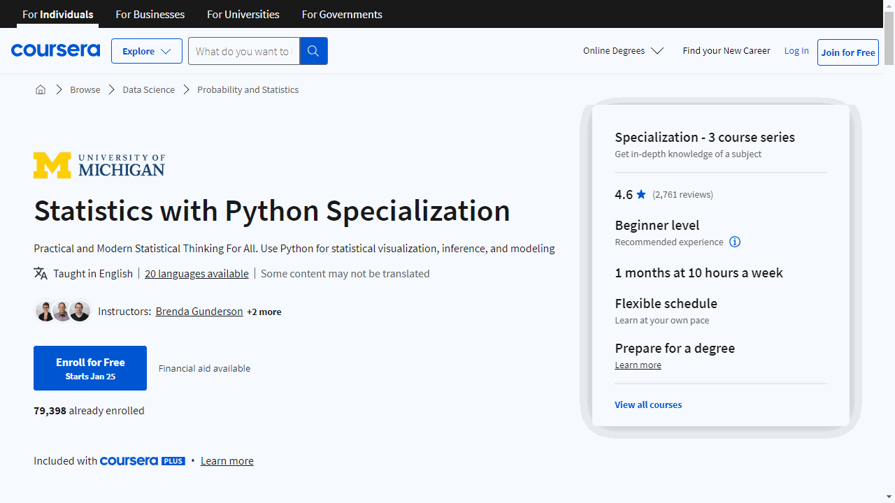Statistics with Python Specialization