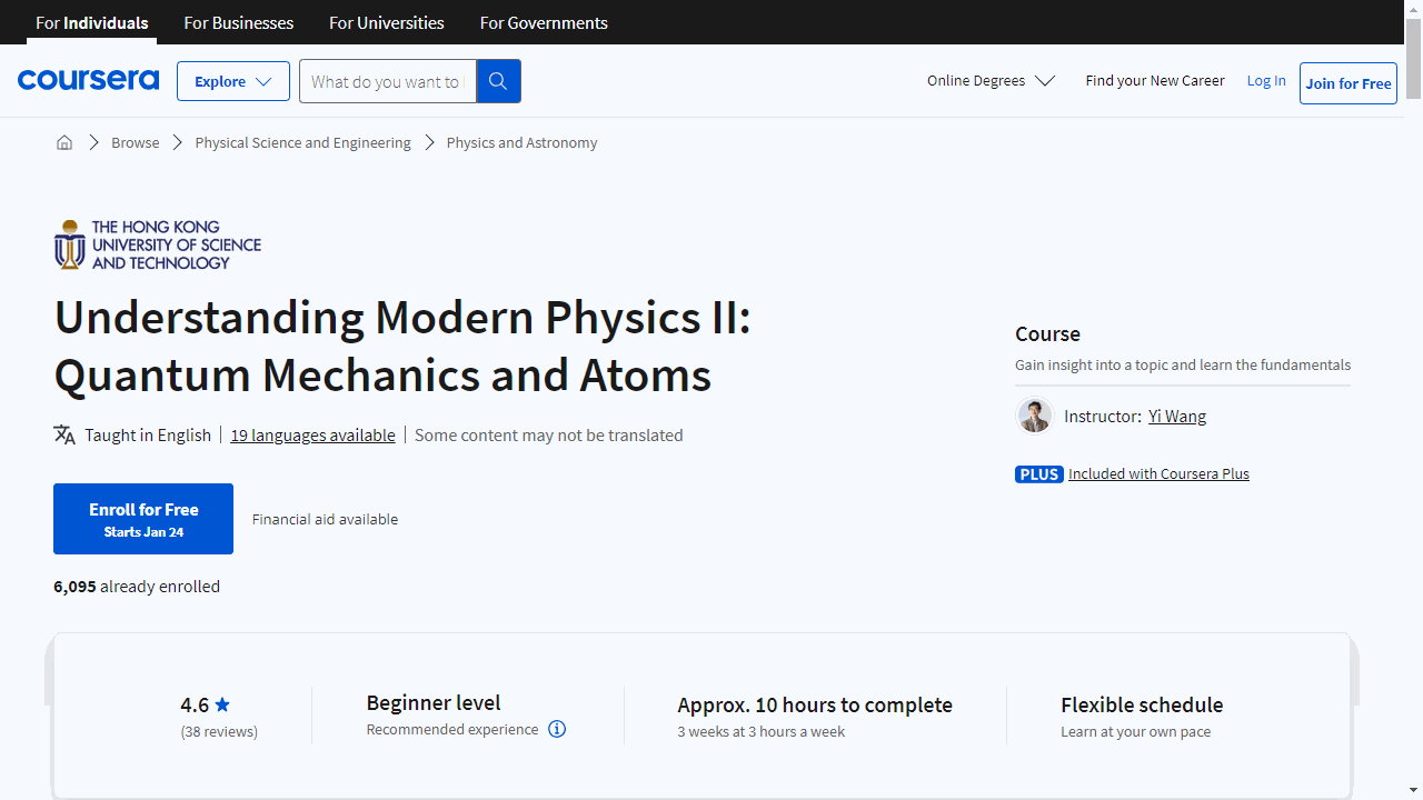 Understanding Modern Physics II: Quantum Mechanics and Atoms