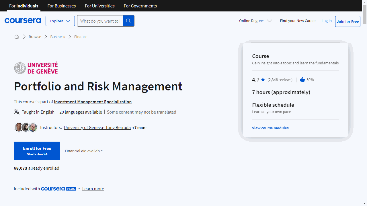Portfolio and Risk Management