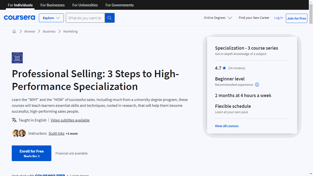 Professional Selling: 3 Steps to High-Performance Specialization