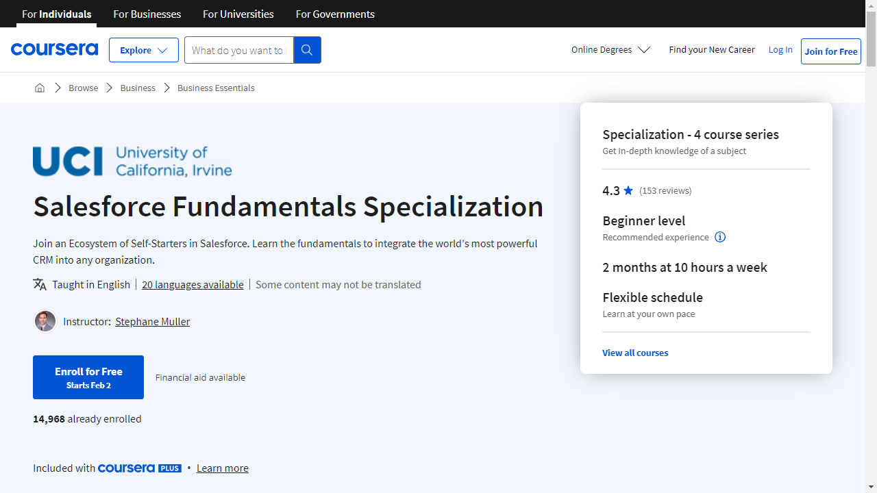 Salesforce Fundamentals Specialization