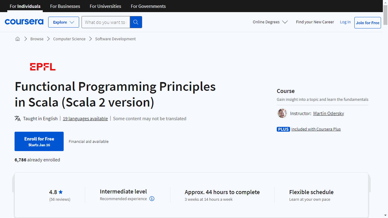 Functional Programming Principles in Scala (Scala 2 version)