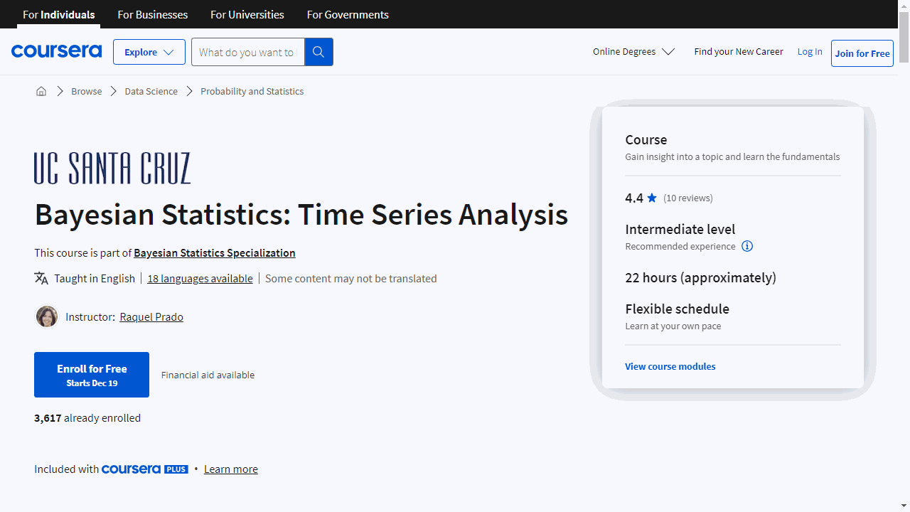 Bayesian Statistics: Time Series Analysis