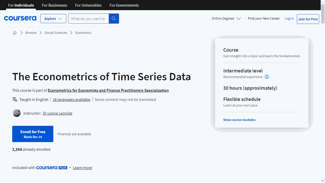 The Econometrics of Time Series Data