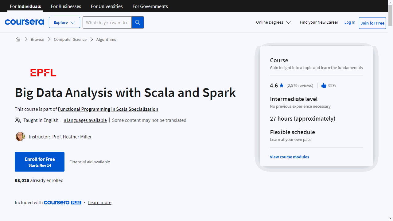 Big Data Analysis with Scala and Spark