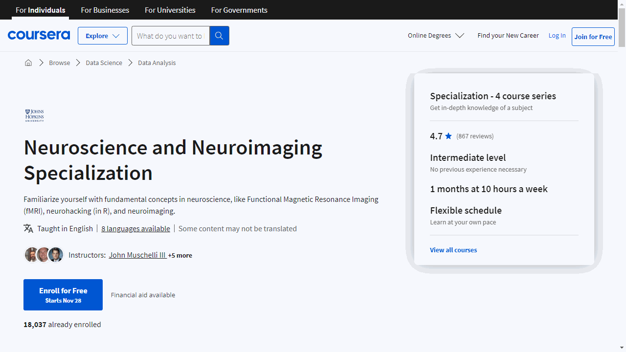 Neuroscience and Neuroimaging Specialization