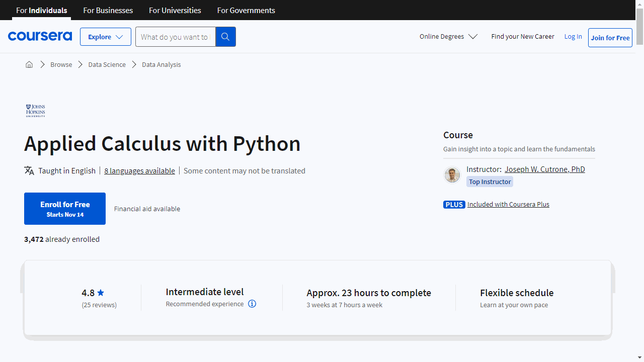 Applied Calculus with Python