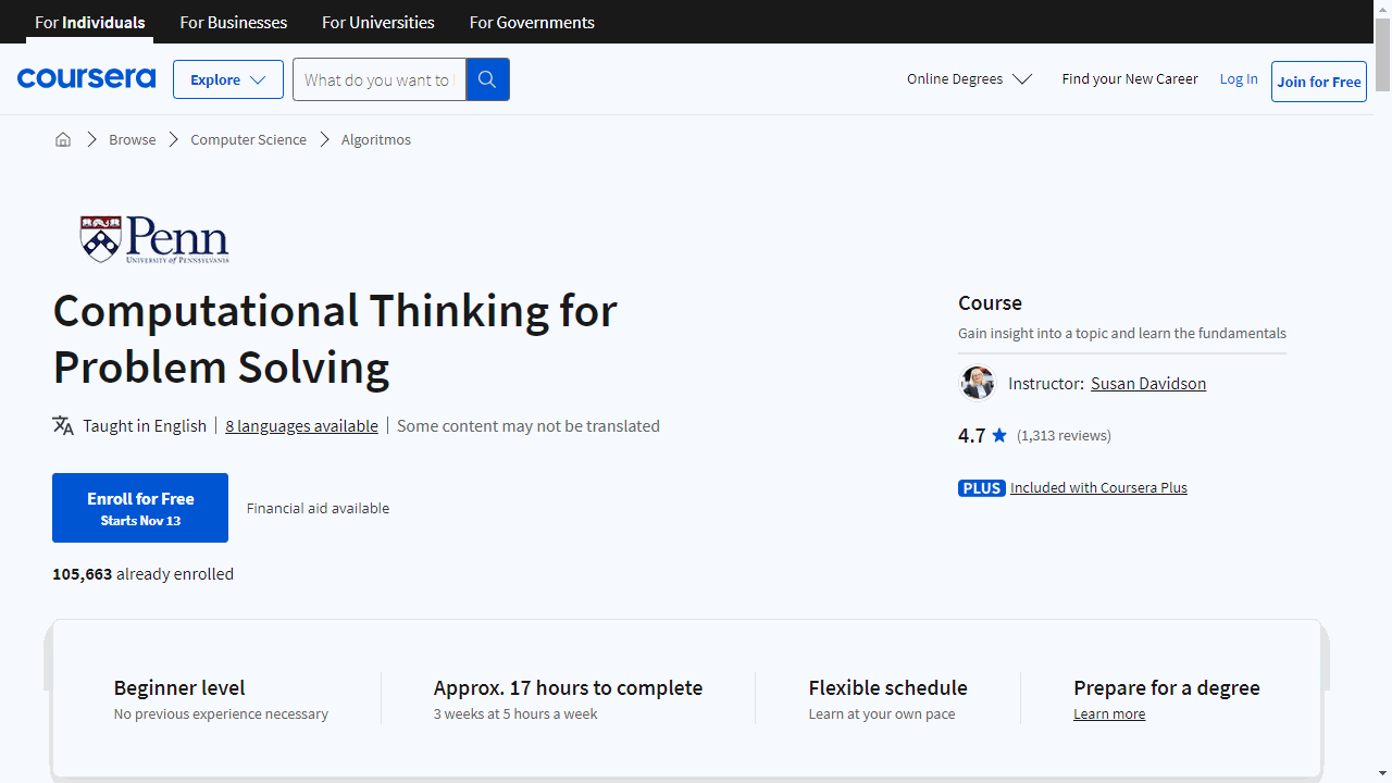 Computational Thinking for Problem Solving
