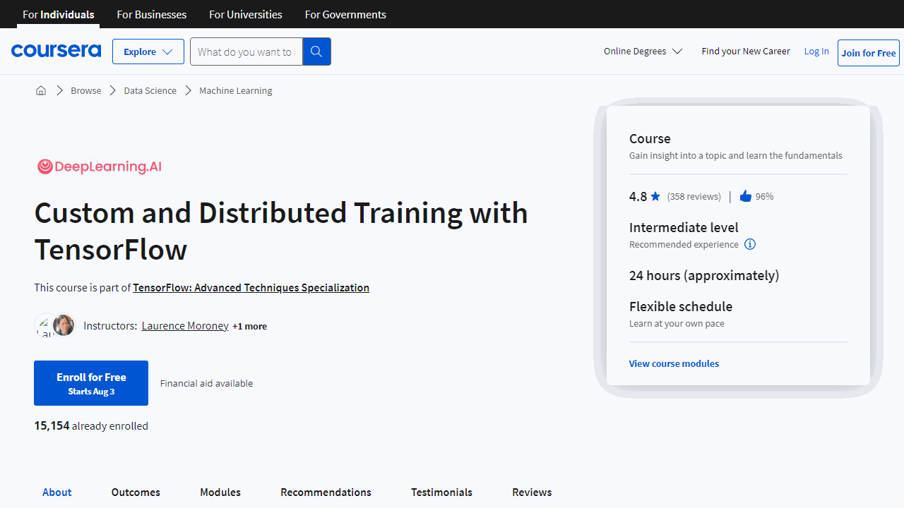 Custom and Distributed Training with TensorFlow