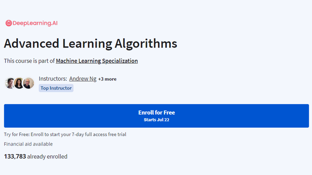 Advanced Learning Algorithms Course Review