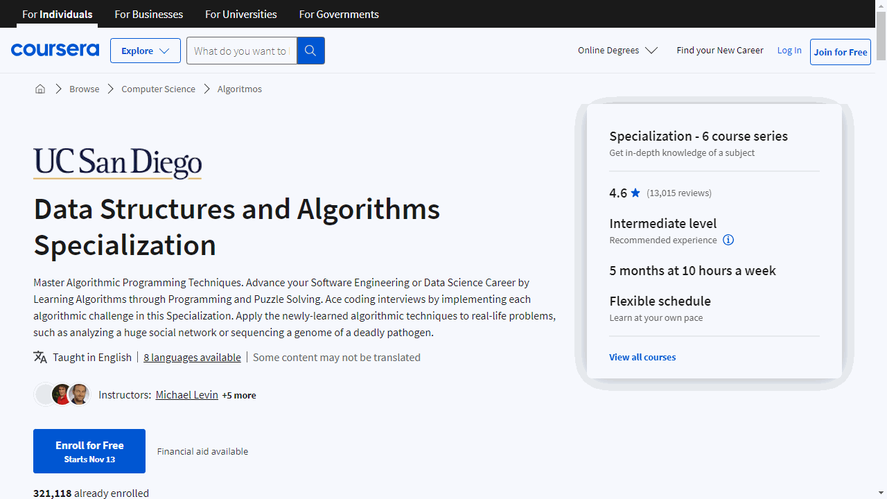 Data Structures and Algorithms Specialization