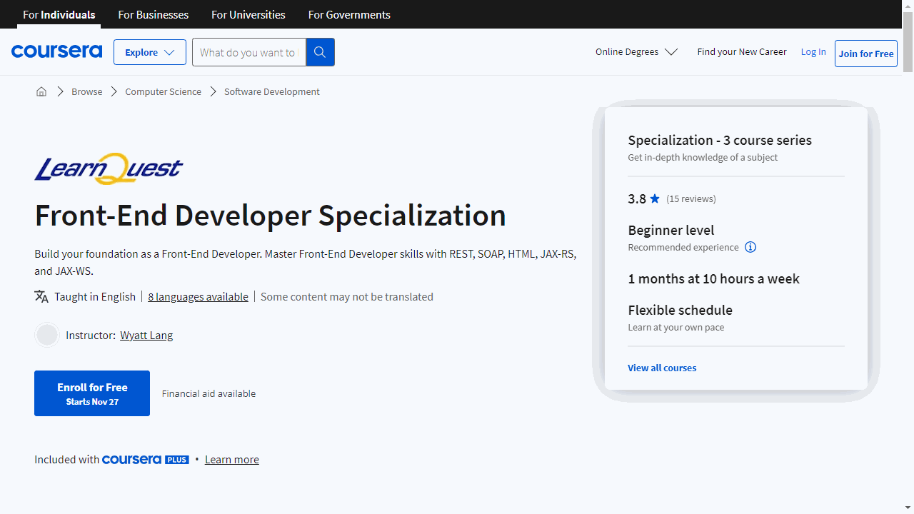 Front-End Developer Specialization