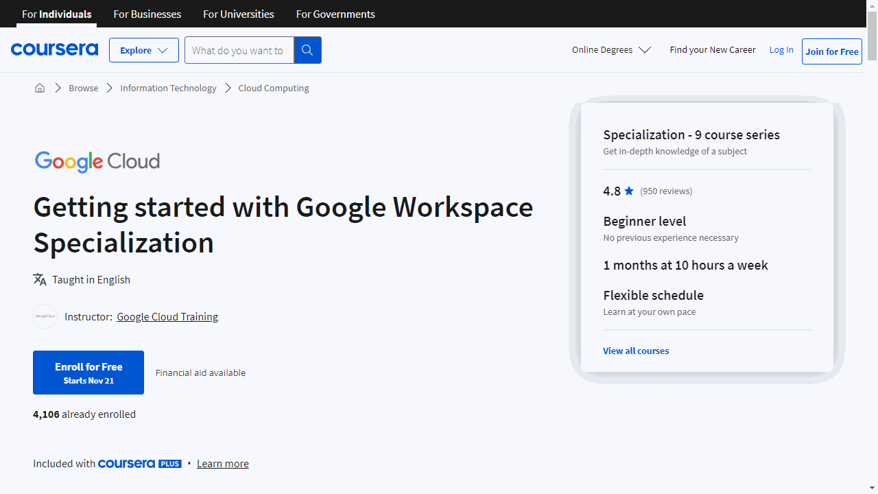 Getting started with Google Workspace Specialization