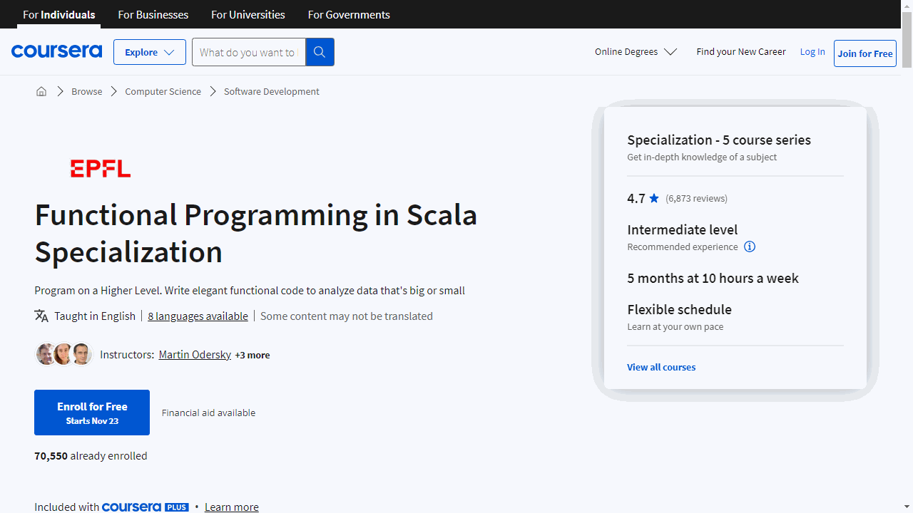 Functional Programming in Scala Specialization