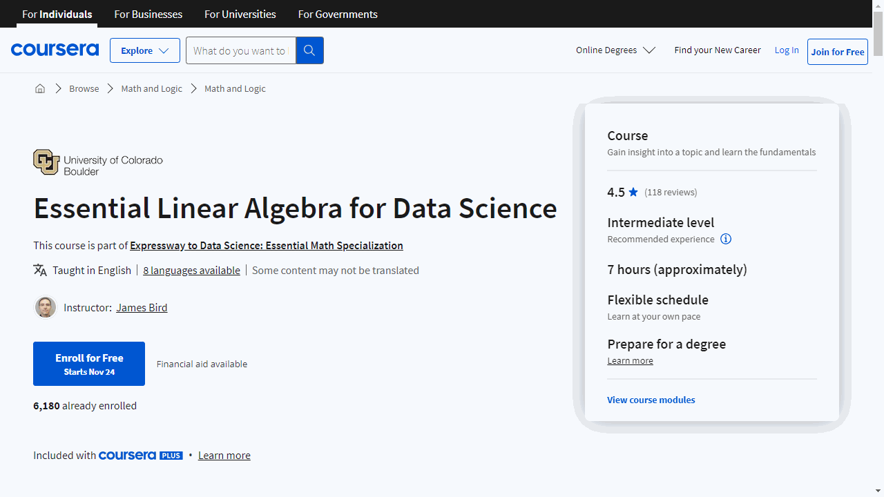 Essential Linear Algebra for Data Science