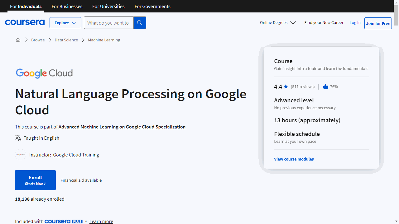 Natural Language Processing on Google Cloud
