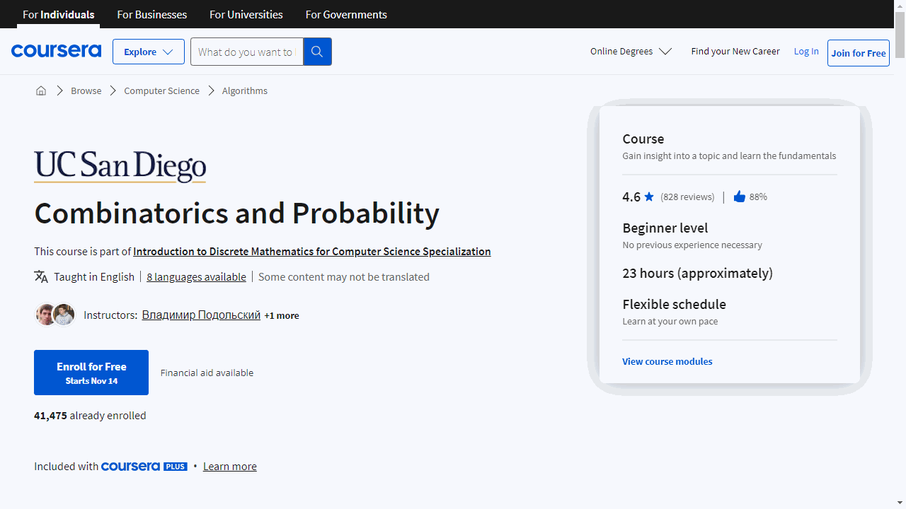 Combinatorics and Probability